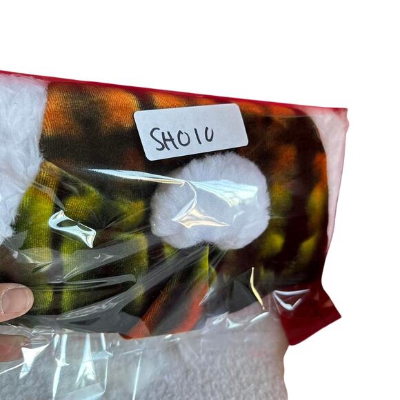 Santa Hat Tie Dye Handcrafted Hippie Christmas Holiday Party Festive Whimsical - Picture 7 of 7